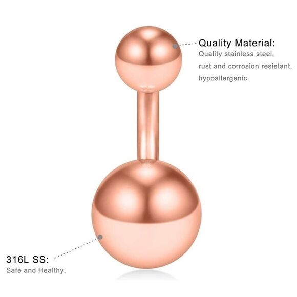 14G 6mm 316L and Cubic Zirconia Belly Rings - Set of 10 - Picture 2 of 3